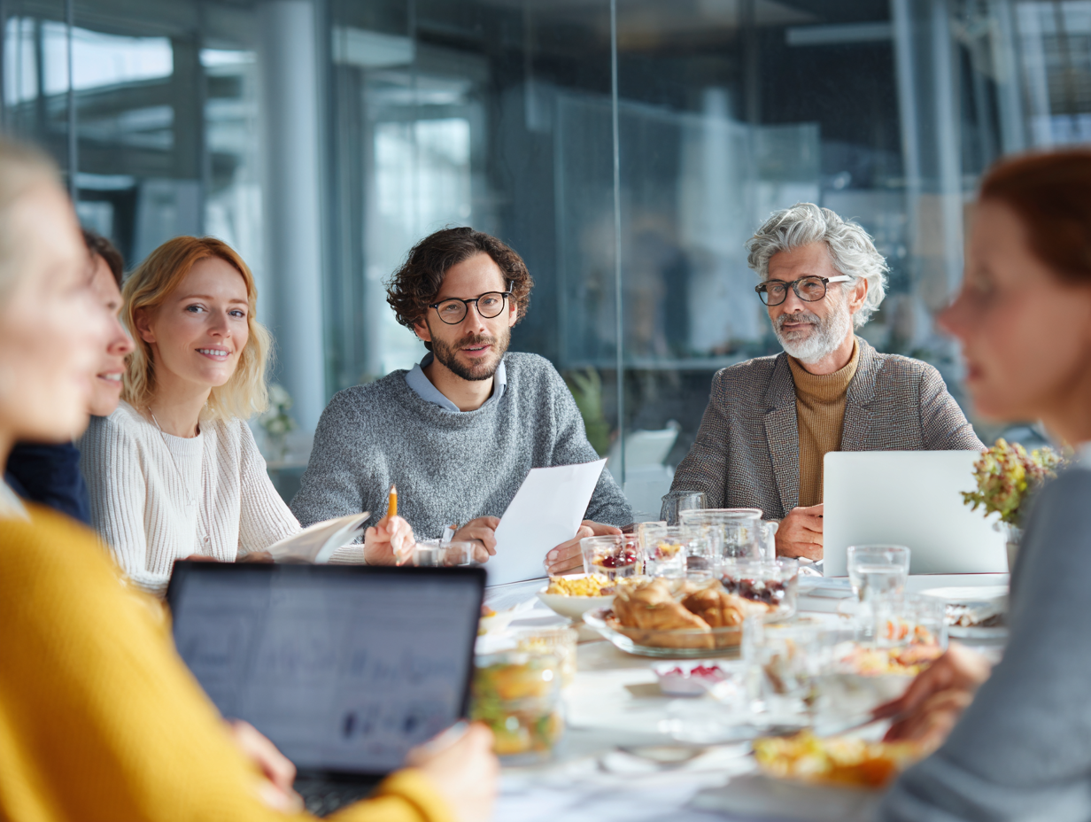 Збалансоване сімейне меню з різноманітними стравами, що демонструє принципи здорового харчування